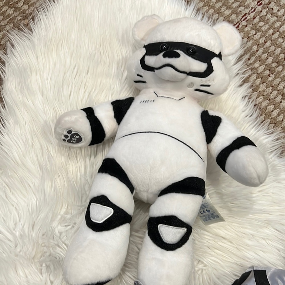 STAR WARS THE FORCE AWAKENS WHITE & BLACK BUILD A BEAR PLUSH STORM TROOPER BEAR